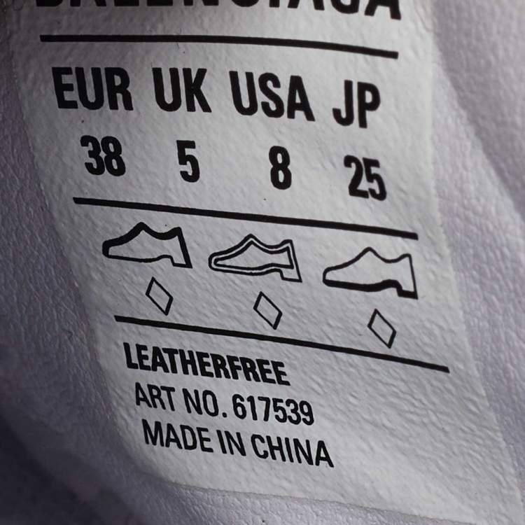 مملوكة مسبقًا Balenciaga White/Black Leather Zen Low Top Sneakers Size 38