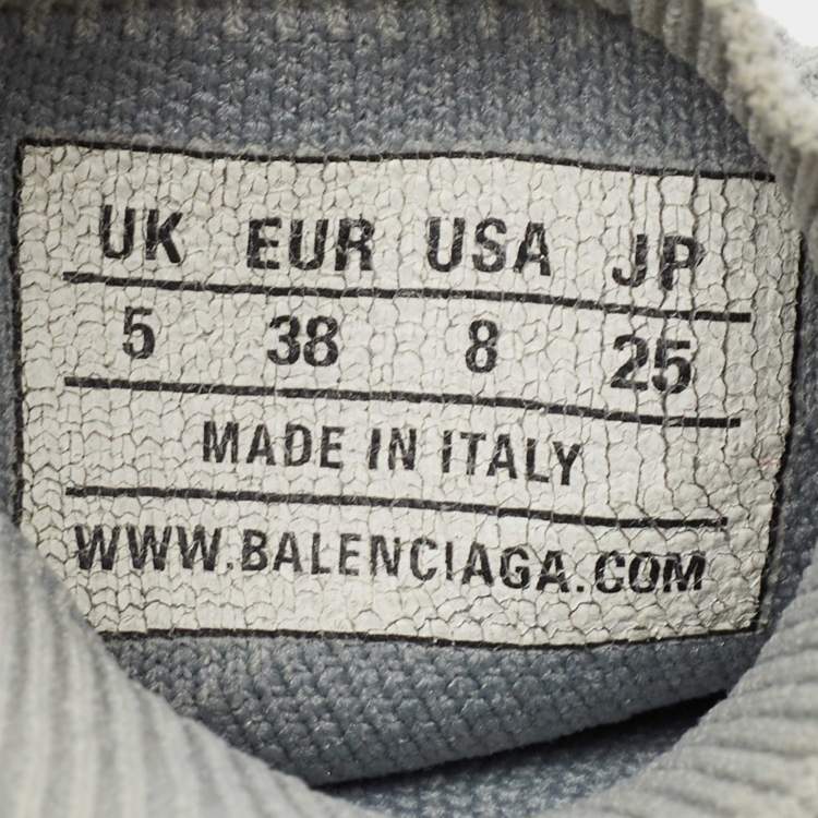 Pre Owned Balenciaga Grey Knit Fabric Speed Trainer Sneakers Size 38
