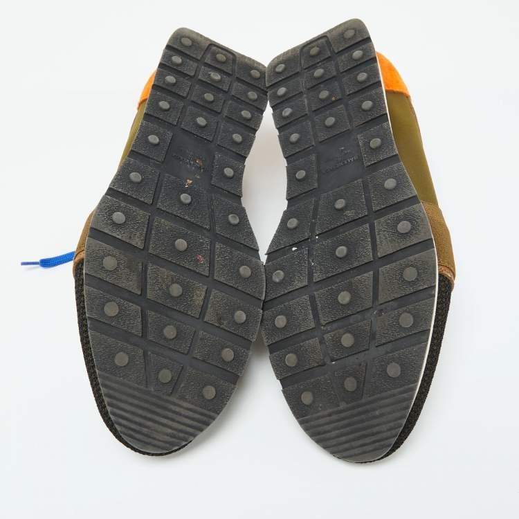 Pre Owned Balenciaga Multicolor Fabric and Leather Race Runner Sneakers Size 42