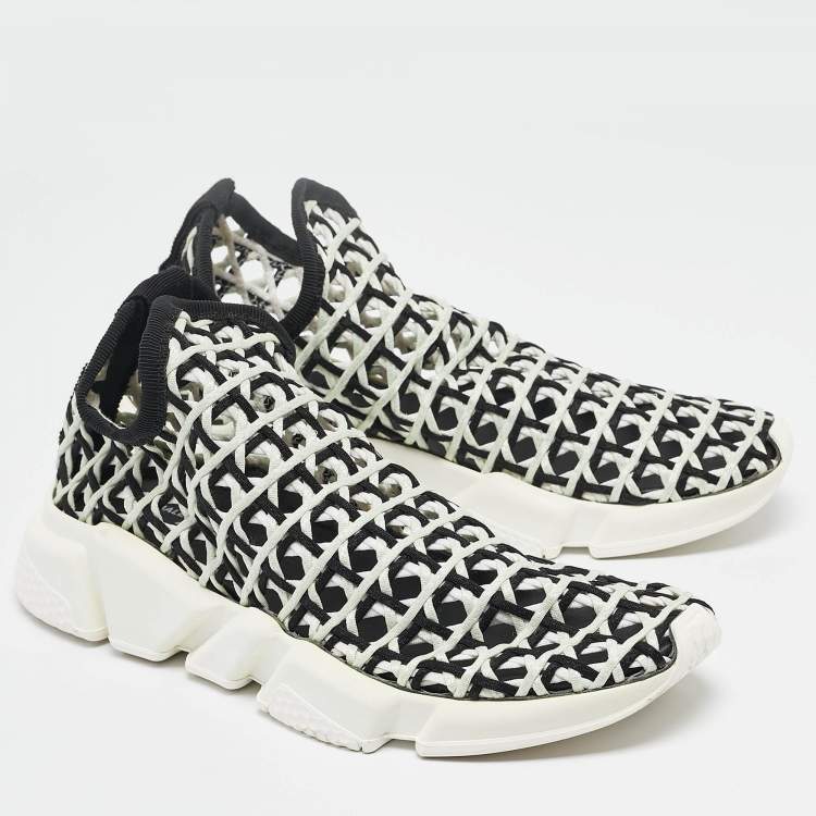 Pre Owned Balenciaga Tricolor Woven Knit Fabric Speed Trainer Sneakers Size 40