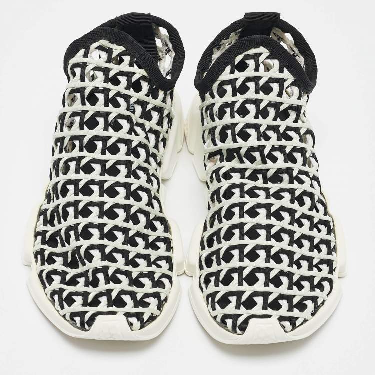 Pre Owned Balenciaga Tricolor Woven Knit Fabric Speed Trainer Sneakers Size 40