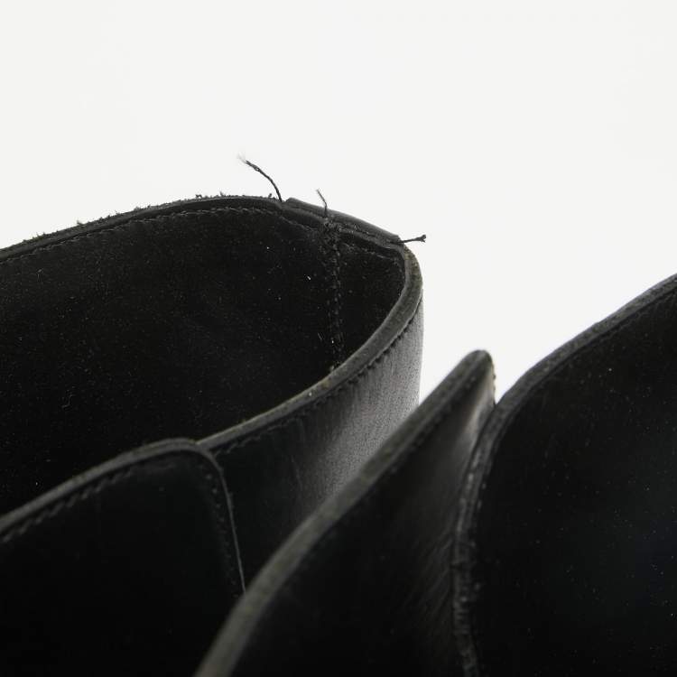 مملوكة مسبقًا Balenciaga Black Leather Ankle Length Boots Size 41