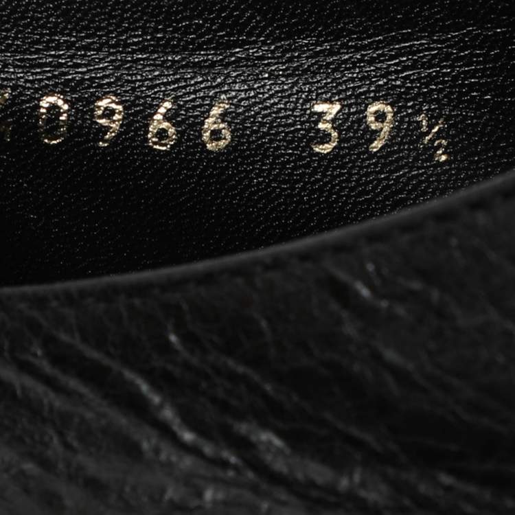 Pre Owned Balenciaga Black Leather Lace Up Derby Size 39.5