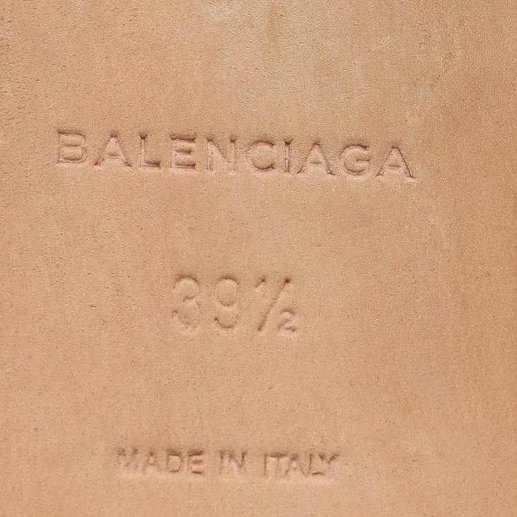 Pre Owned Balenciaga Black Leather Lace Up Derby Size 39.5