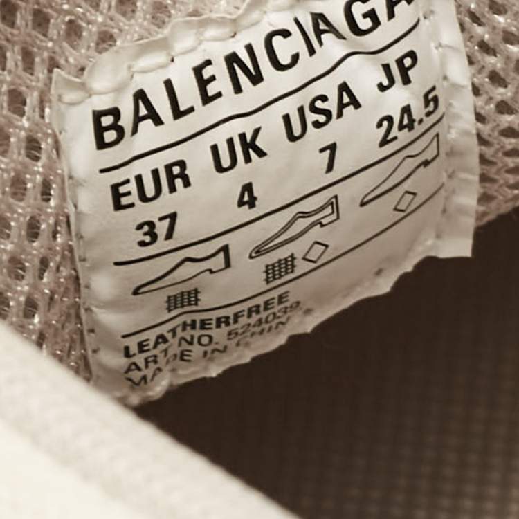 Pre Owned Balenciaga Cream Canvas Triple S Lace Up Sneakers Size 37
