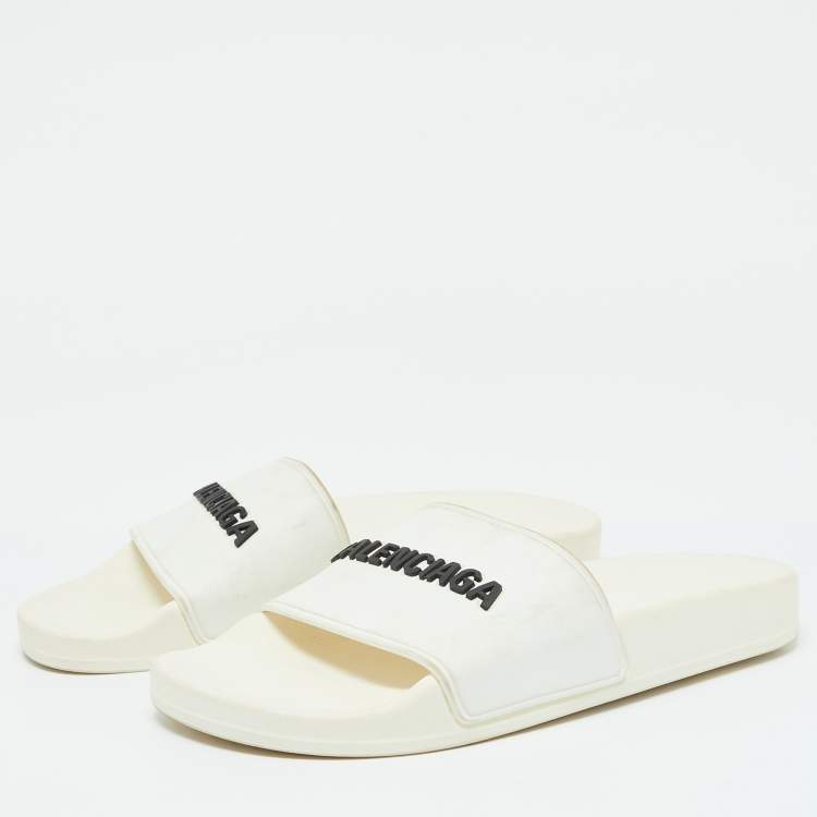 Balenciaga all white slides hotsell