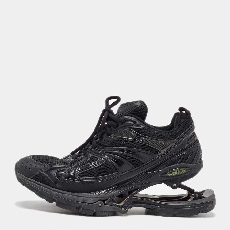 Pre Owned Balenciaga Black Mesh and Faux Leather Xpander Sneakers Size 37