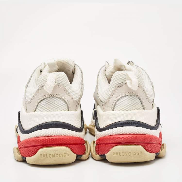 Pre Owned Balenciaga Multicolor Mesh and Faux Leather Triple S Sneakers Size 39