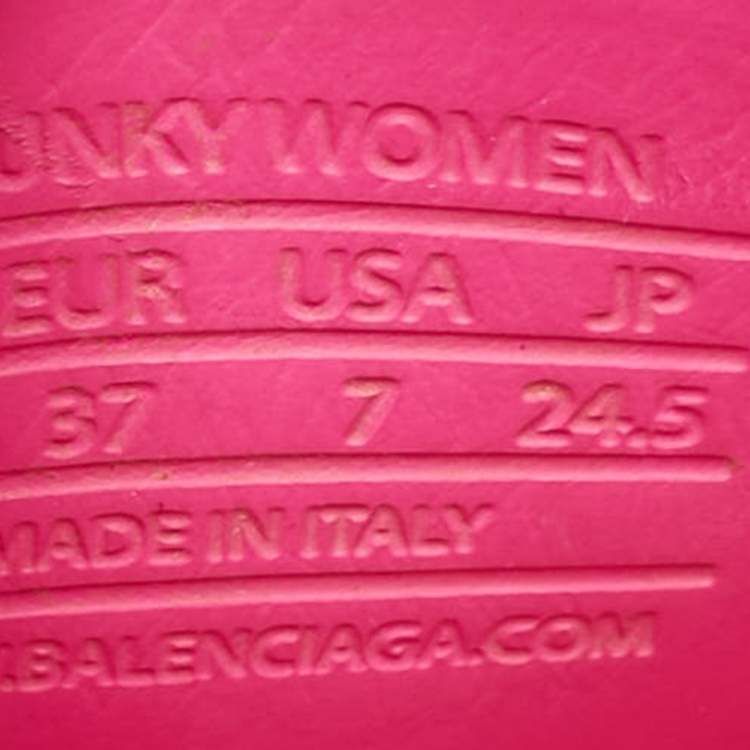 Pre Owned Balenciaga Pink Rubber Platform Chunky Sandals Size 37