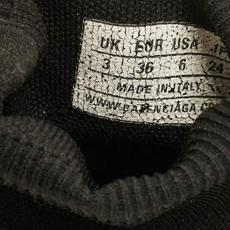 Pre Owned Balenciaga Black Knit Fabric Speed Slip On Sneakers Size 36