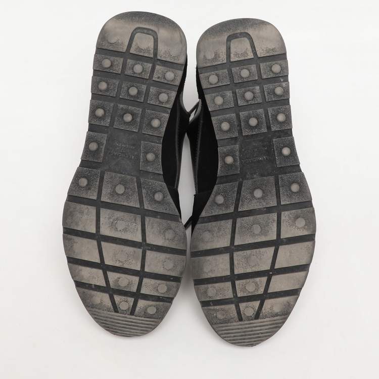 مملوكة مسبقًا Balenciaga Black Neoprene and Patent Race Runner Sneakers Size 37