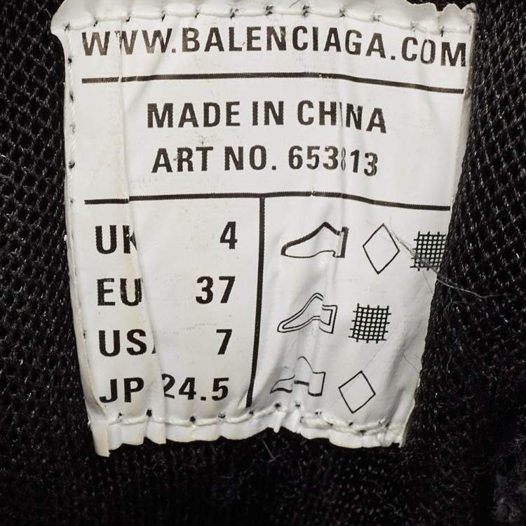 Pre Owned Balenciaga Black Faux Leather Track Mule Sneakers Size 37