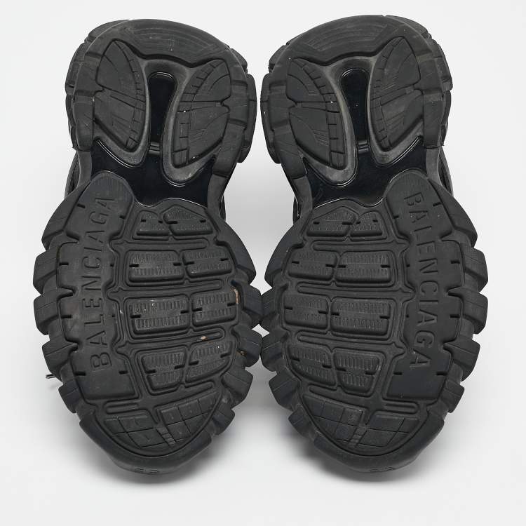 Pre Owned Balenciaga Black Faux Leather Track Mule Sneakers Size 39