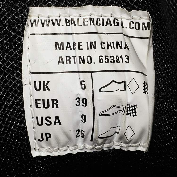 Pre Owned Balenciaga Black Faux Leather Track Mule Sneakers Size 39