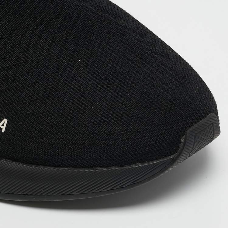 Pre Owned Balenciaga Black Knit Fabric  Speed 2.0 Sneakers Size 39