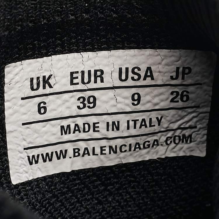 Pre Owned Balenciaga Black Knit Fabric  Speed 2.0 Sneakers Size 39