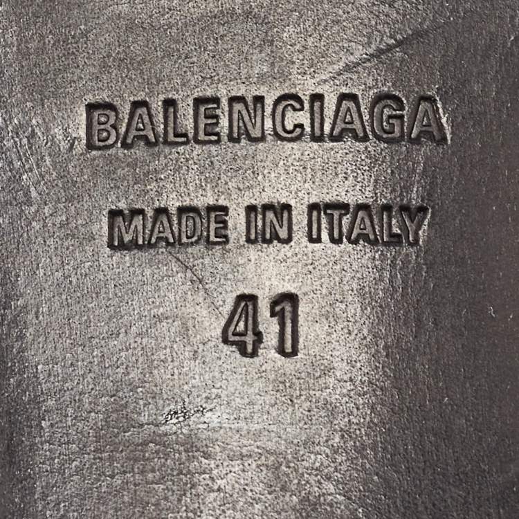Pre Owned Balenciaga Black Leather Thong Slide Sandals Size 41