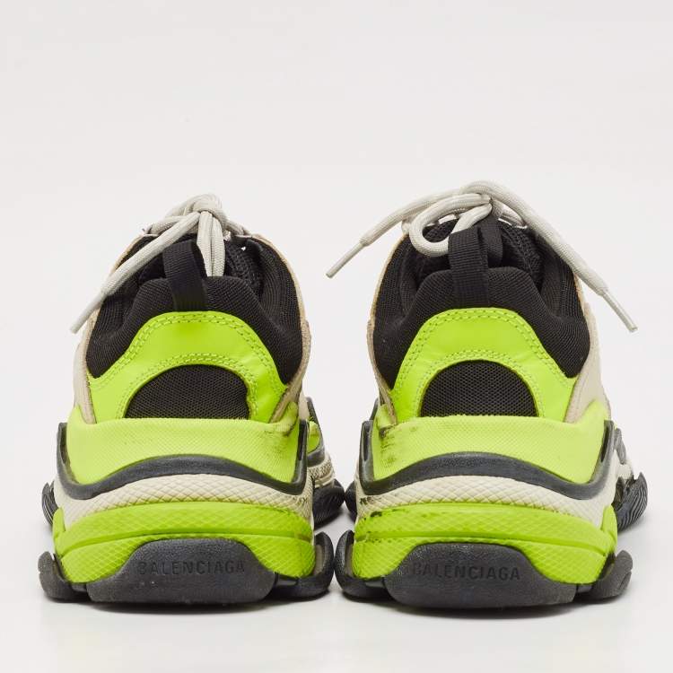 Pre Owned Balenciaga Multicolor Faux Leather and Mesh Track Lace Up Sneakers Size 41
