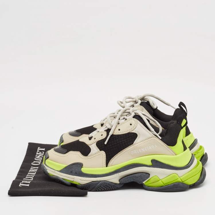 Pre Owned Balenciaga Multicolor Faux Leather and Mesh Track Lace Up Sneakers Size 41