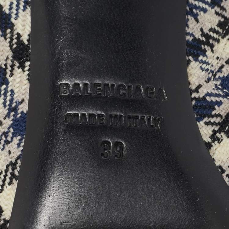 Pre Owned Balenciaga Multicolor Canvas BB Ankle Length Boots Size 39
