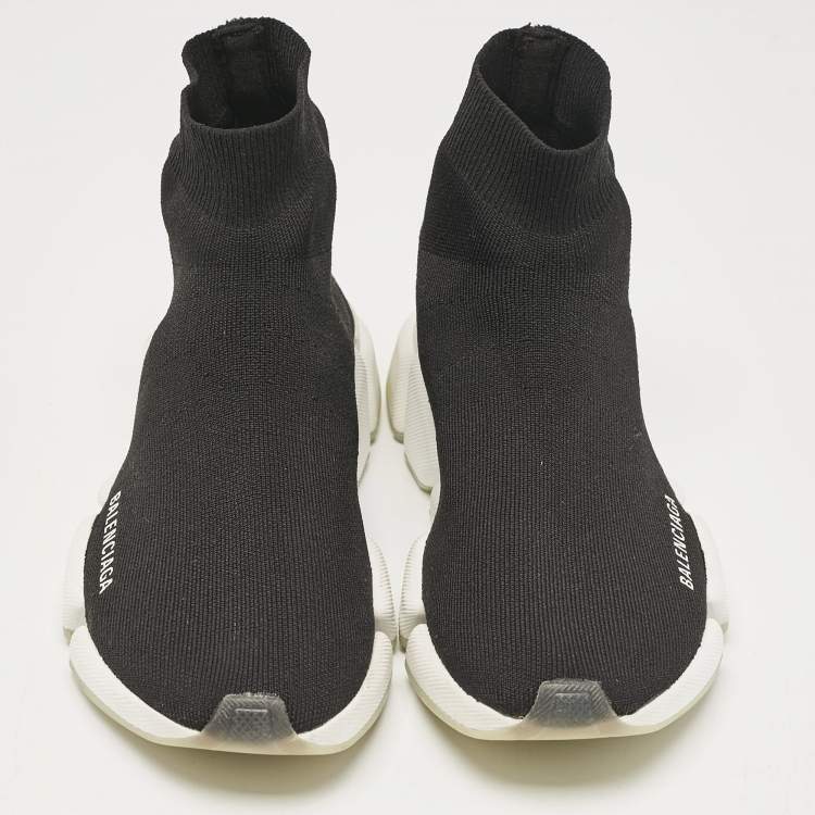 Pre Owned Balenciaga Black Knit Fabric Speed 2.0 LT Sneakers Size 38