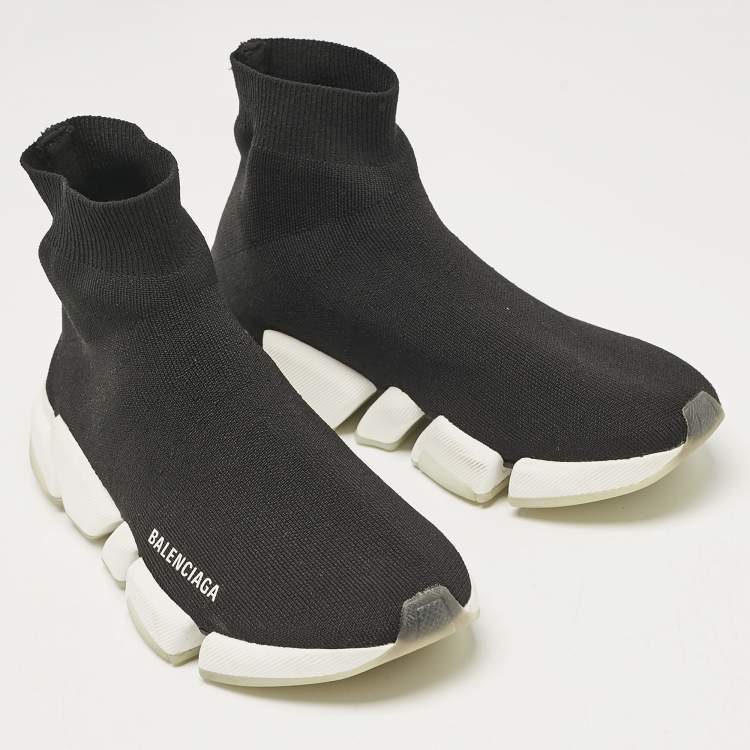 Pre Owned Balenciaga Black Knit Fabric Speed 2.0 LT Sneakers Size 38