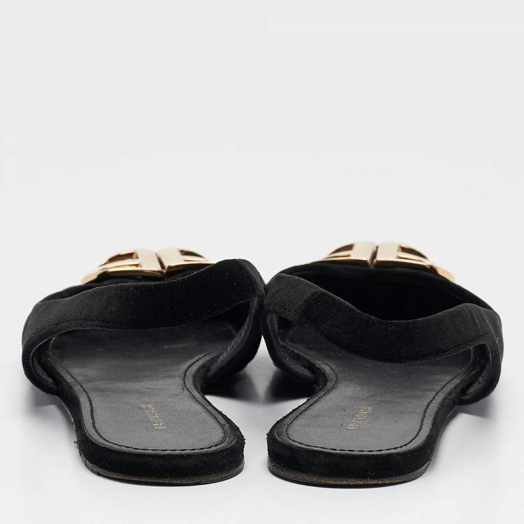 Pre Owned Balenciaga Black Suede Knife Pointed Toe Slingback Flats Size 35