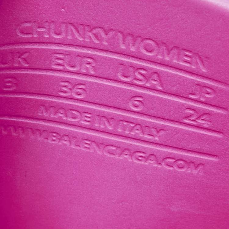 Pre Owned Balenciaga Pink Rubber Platform Chunky Slide Sandals Size 36
