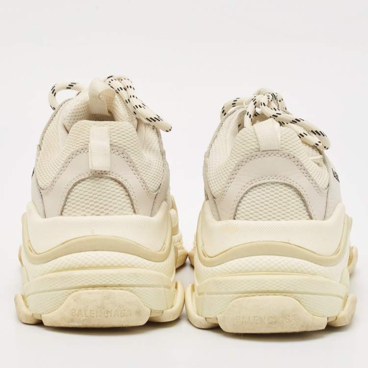 Pre Owned Balenciaga Multicolor Faux Leather and Mesh Triple S Lace Up Sneakers Size 39
