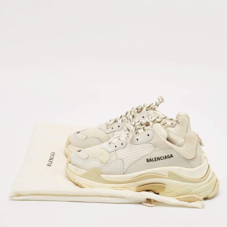 Pre Owned Balenciaga Multicolor Faux Leather and Mesh Triple S Lace Up Sneakers Size 39