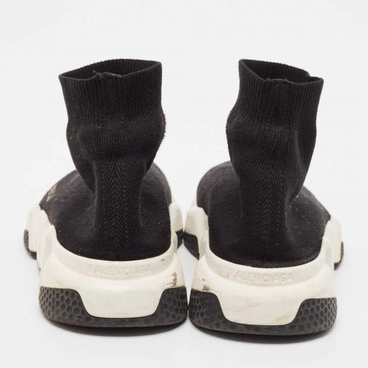 Pre Owned Balenciaga Black Knit Fabric Speed 2.0 Sneakers Size 38
