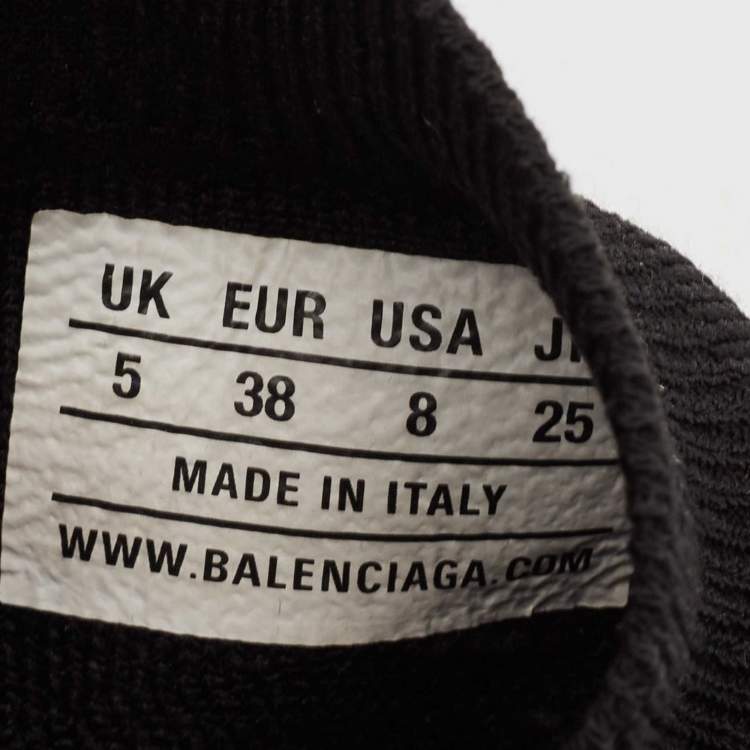 Pre Owned Balenciaga Black Knit Fabric Speed 2.0 Sneakers Size 38