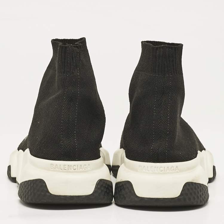 Pre Owned Balenciaga Black Knit Fabric Speed Trainer Sneakers Size 37