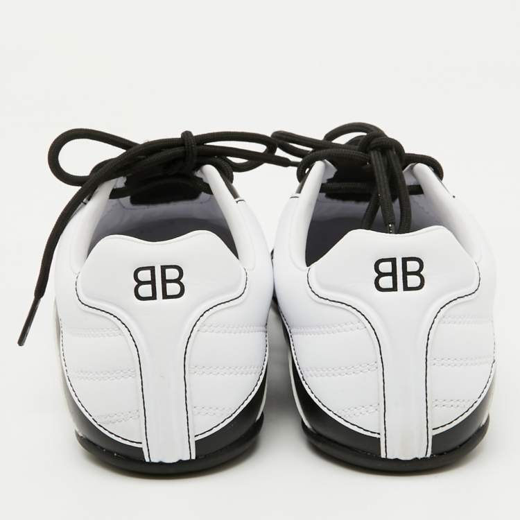Pre Owned Balenciaga White/Black Quilted Leather Zen Low Top Sneakers Size 39