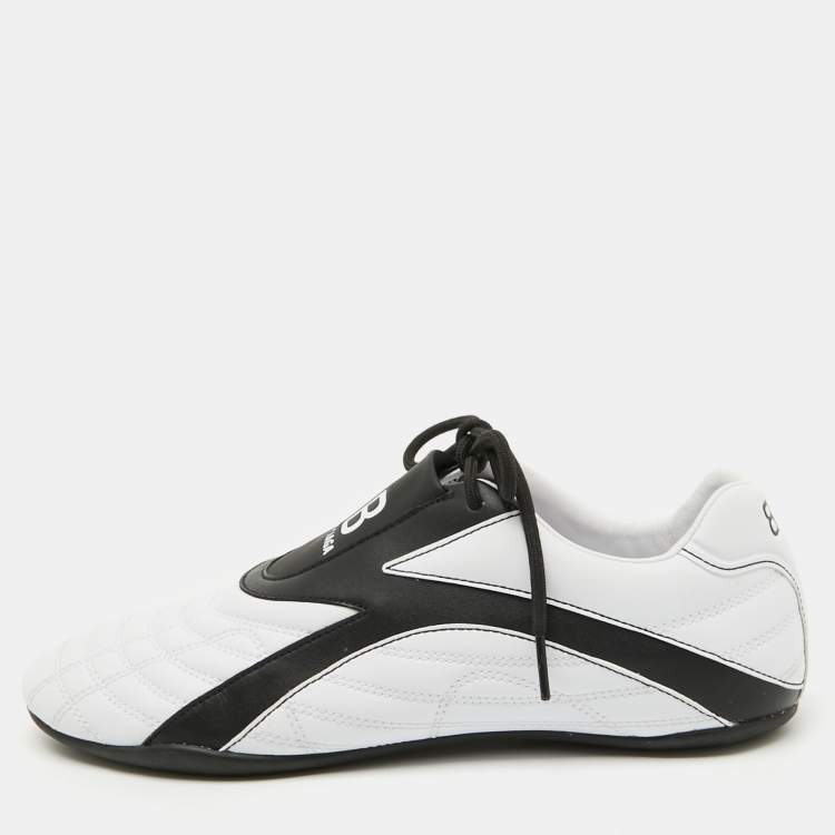 Pre Owned Balenciaga White/Black Quilted Leather Zen Low Top Sneakers Size 39