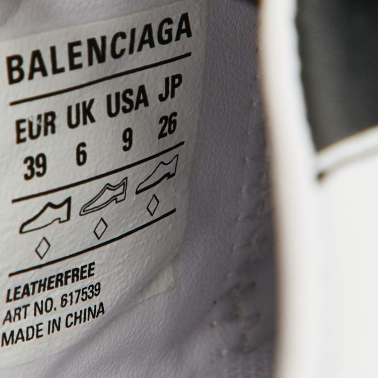 Pre Owned Balenciaga White/Black Quilted Leather Zen Low Top Sneakers Size 39