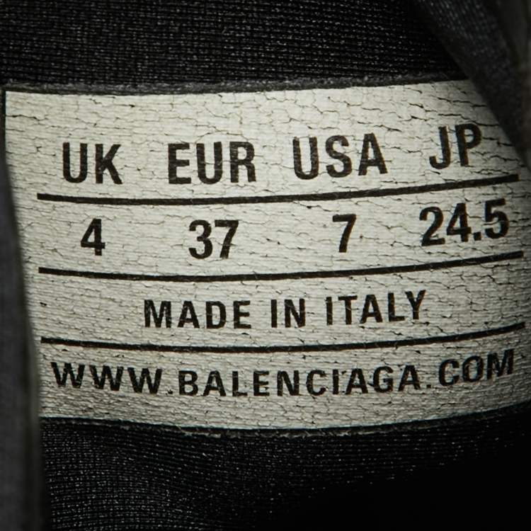 Pre Owned Balenciaga Black Stretch Fabric Speed Trainer High Sneakers Size 37