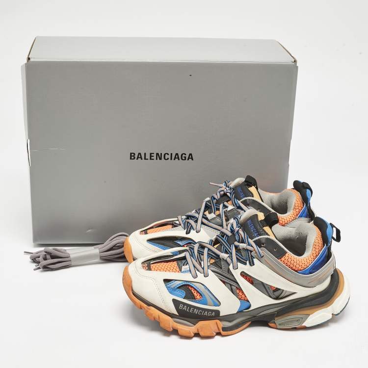 Pre Owned Balenciaga Multicolor Mesh And Synthetic Leather Track 2 Low Top Sneakers Size 39