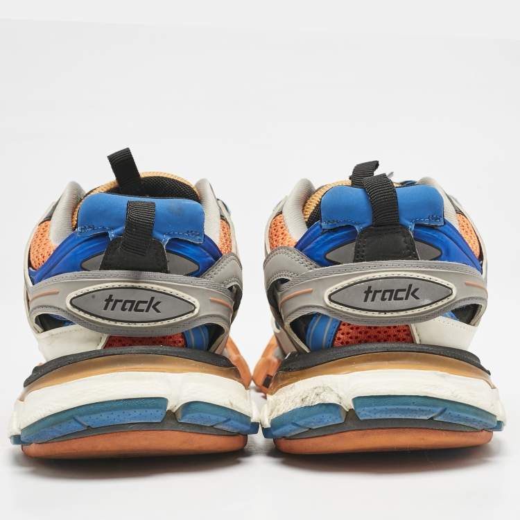 Pre Owned Balenciaga Multicolor Mesh And Synthetic Leather Track 2 Low Top Sneakers Size 39
