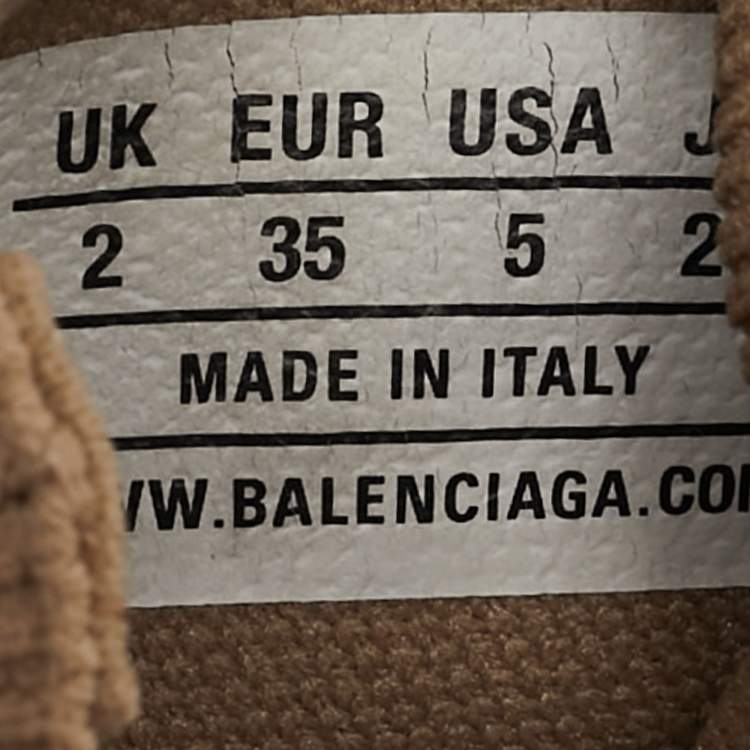 Pre Owned Balenciaga Beige Knit Fabric Speed Slip On Sneakers Size 35