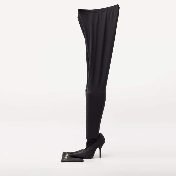 Pre Owned Balenciaga Black Stretch Fabric Pantalegging Pumps Size 37