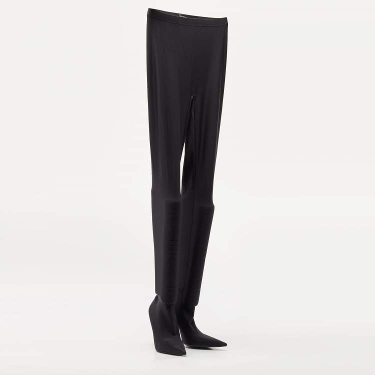 Pre Owned Balenciaga Black Stretch Fabric Pantalegging Pumps Size 37
