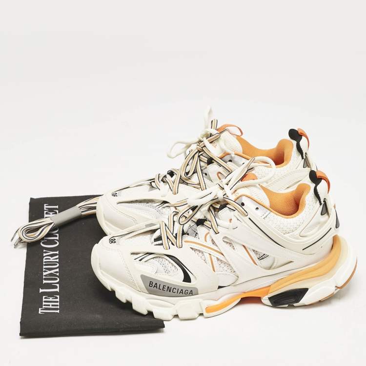 Pre Owned Balenciaga Multicolor Faux Leather and Rubber Track Low Top Sneakers Size 38