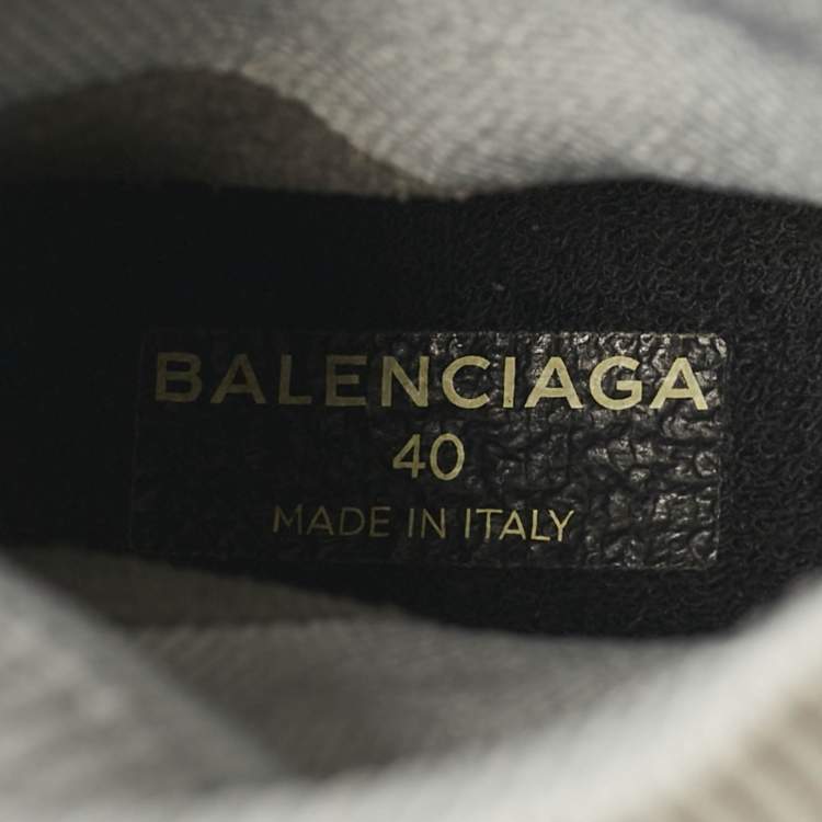 Pre Owned Balenciaga Grey Knit Fabric Speed Trainer Slip On Sneakers Size 40