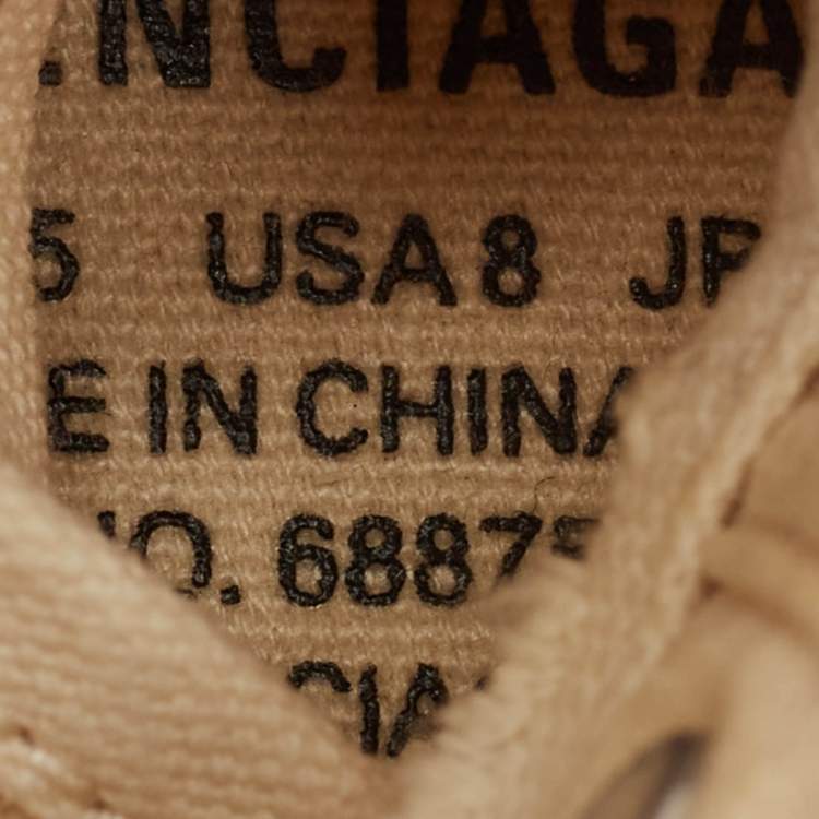 Pre Owned Balenciaga Cream Canvas High Top Sneakers Size 38