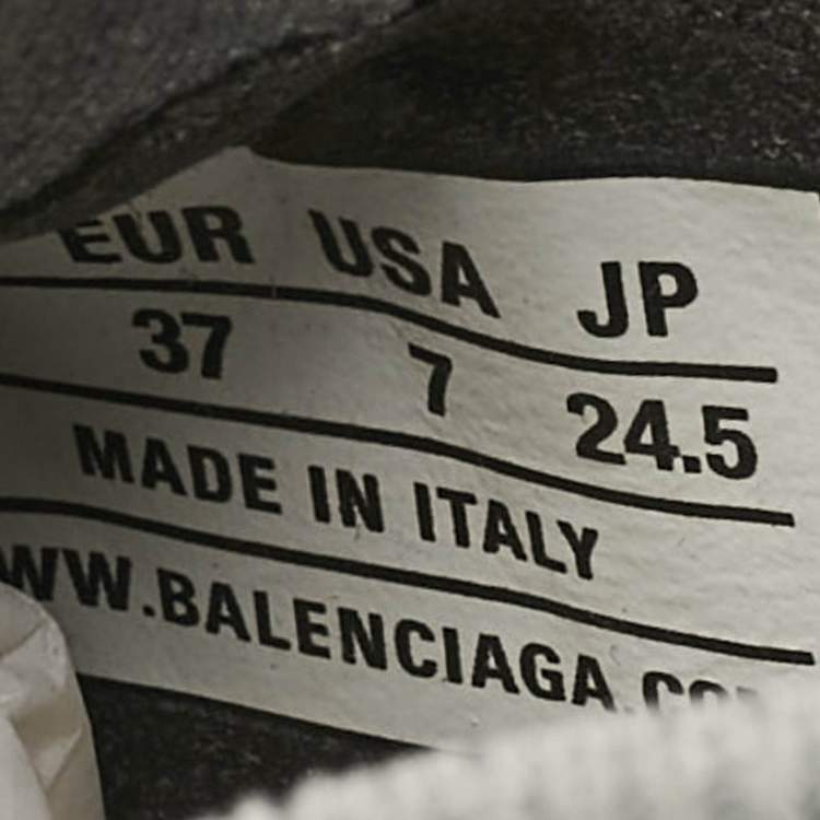 Pre Owned Balenciaga Grey Knit Fabric Speed Trainer Sneakers Size 37