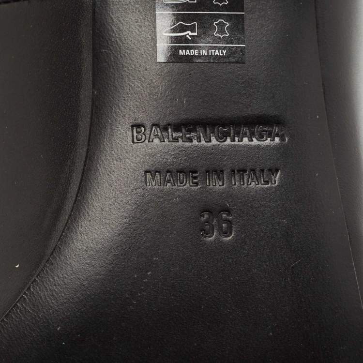 Pre Owned Balenciaga Black Leather Knife BB Pointed Toe Pumps Size 36