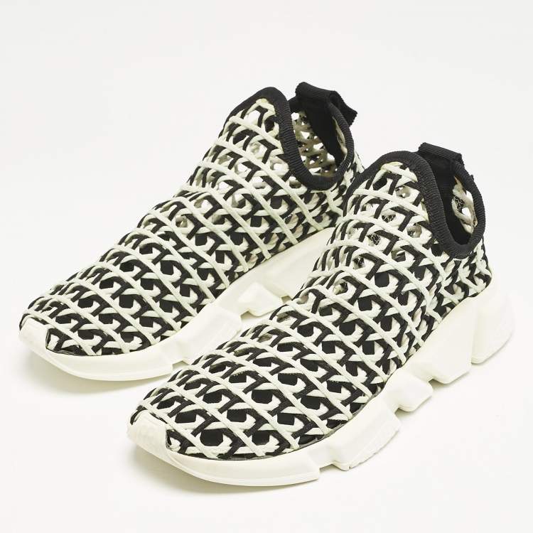Pre Owned Balenciaga Blue/Black Woven Fabric Speed Slip On Sneakers Size 40