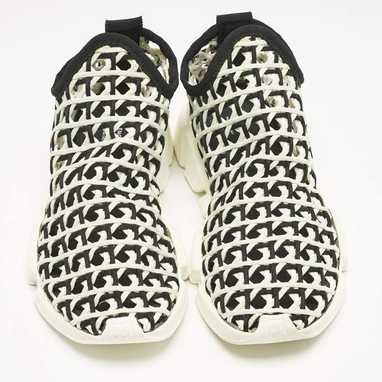 Pre Owned Balenciaga Blue/Black Woven Fabric Speed Slip On Sneakers Size 40