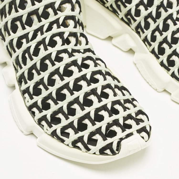 Pre Owned Balenciaga Blue/Black Woven Fabric Speed Slip On Sneakers Size 40